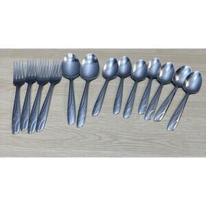 Lot of 13 Thor Stainless Steel Flatware Starlet Atomic Silverware Spoons & Fork